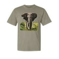 thumbnail image 1 of Wild Bobby, Wild African Forest Elephant Nature, Animal Lover, Garment-Dyed Washed Look Short Sleeve T-Shirt, Sand, X-Large, 1 of 3