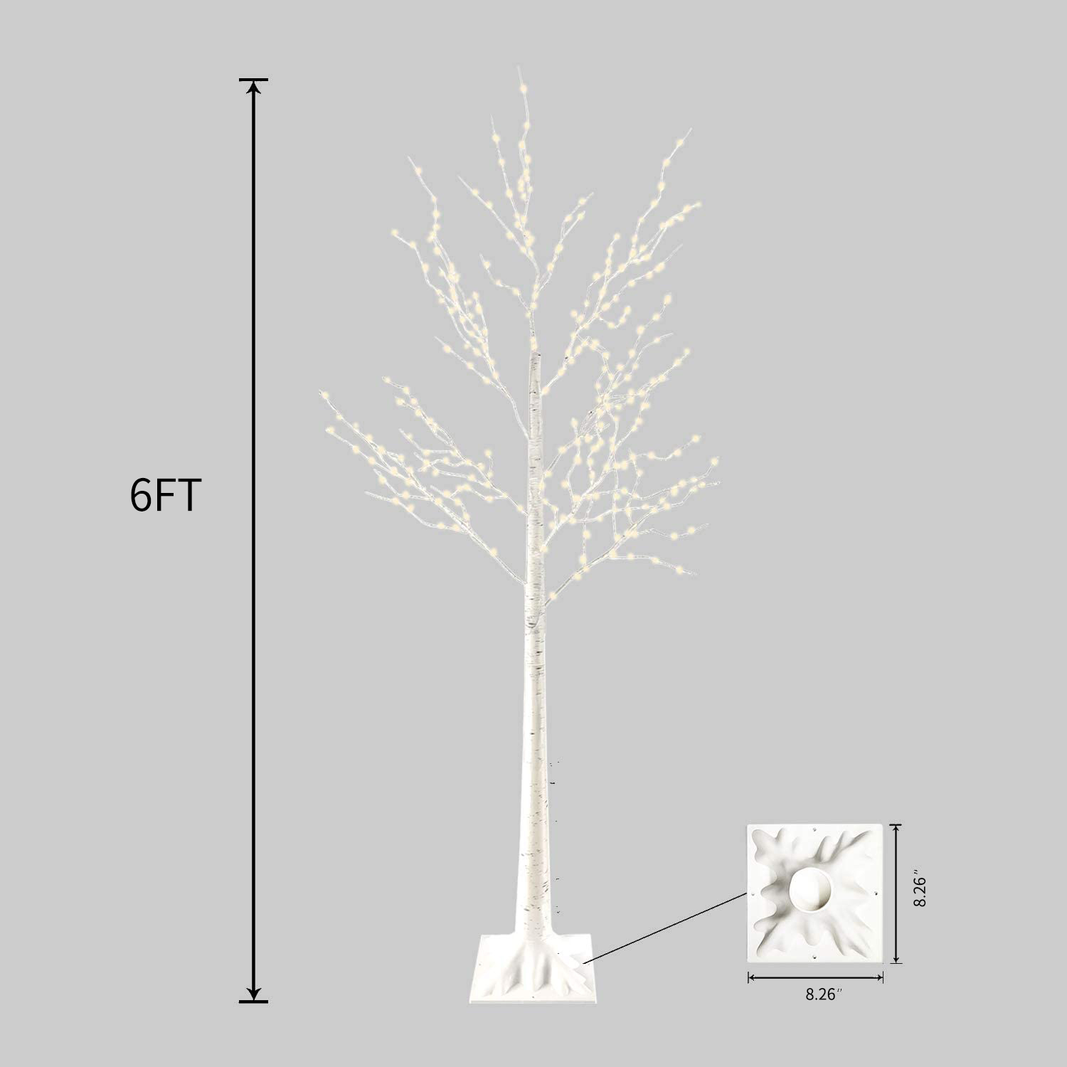 QiShi 6 Ft Warm White LED Birch Tree Light with 440 LEDs photo 6