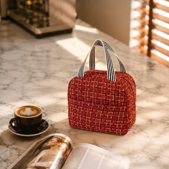 Versatile Insulated Lunch Cooler Tote Bag with Secure Handle Oxford Cloth Thermal Lunch Box for Office Workers Teens Campus Travel Picnic
