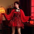 thumbnail image 6 of IROINNID Halloween Costumes For Women A-Line Dress Reduced Gothic Cosplay Costume Mini Dress,Red, 6 of 6