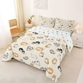 thumbnail image 2 of Homewish Funny Pet Cat Full Size Comforter Sets,Cartoon Animals Bedding Comforter Set,Beige,Polkadot Reversible,3 Pieces,1 Comforter and 2 Pillowcases, 2 of 7