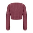 thumbnail image 4 of Kaemgyyd Going out Tops for Women Fall Fashion Clothing Ribbed Long Sleeve Crop Shirt Solid Knit Pullover Trendy Blouse, 4 of 6