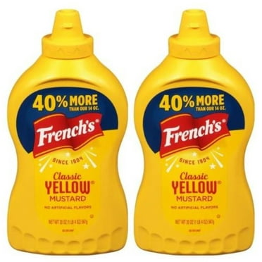 French's Classic Yellow Mustard, 20 oz, Pack of 2, Bundled with V2U Utensils