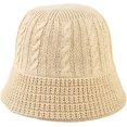 thumbnail image 4 of CoCopeaunts Women Bucket Hat Winter Thickness Fashion Knit Cloche Hat Solid Color Warm Crochet Cap for Outdoor Sport Walking, 4 of 8