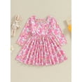 thumbnail image 4 of Bagilaanoe Toddler Baby Girl Easter Dress Long Sleeve A-line Dresses 6M 9M 12M 18M 24M 3T Kids Spring Swing Sundress, 4 of 9