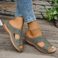 thumbnail image 4 of KEVCHE Orthopedic Sandals Women Summer Wedge Slip On Sandals, Adjustable Arch Support Breathable Walking Slides, Plantar Fasciitis Comfortable Casual Beach Footwear, 4 of 6