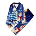 thumbnail image 1 of WEAIXIMIUNG Children's Christmas Print Long Sleeve Trousers Cardigan Children's Pyjamas Two Sets 7-8 Years, 1 of 4