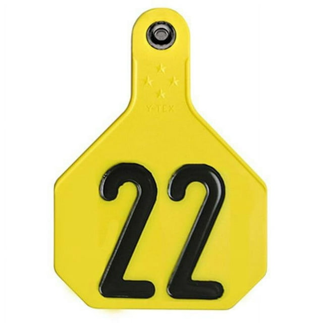 Y-Tex 7912001 4 Star Numbered Tag - Large- Yellow