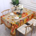 thumbnail image 5 of Thanksgiving Tablecloth Rectangle 60 x 84, Turkey Fall Pumpkins Maple Leaves Table Cloth Farmhouse Holiday Table Cover for Dining Room Kitchen Indoor Decor, 5 of 8
