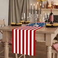 thumbnail image 2 of American Flag Table Runner 70 Inches Long, Blue Red USA Flag Cotton Linen Table Runners Dresser Scarves, Decorative Fabric Tabletop Scarf Furniture Cover for Home Dinner Party 13"x70", 2 of 8
