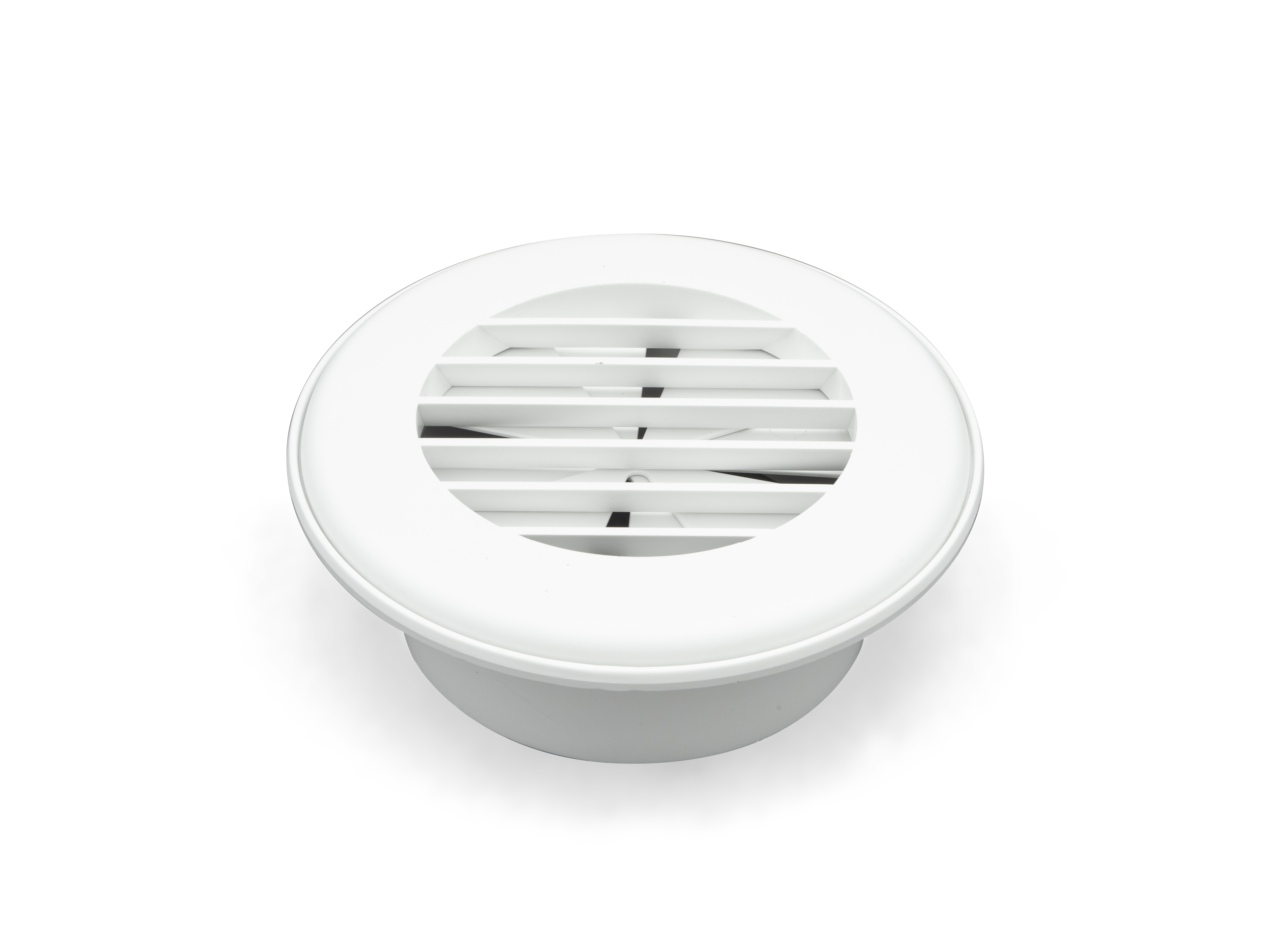 B&B Molders RV Camper Thermovent 4 inch Ducted Heat Vent With Damper Polar White PN 94267