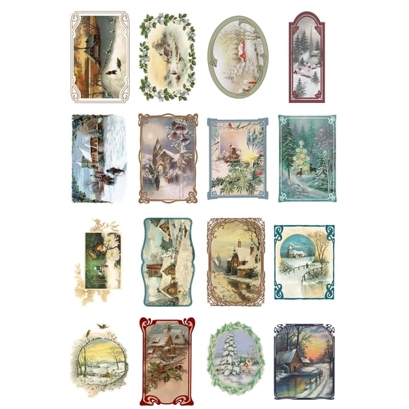 Paquete de papel de decoupage FLONZ Christmas Winter Landscapes