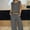Gray, variant on Women New Solid Color Linen Cotton Sleeveless Top and Wide Leg Pants Set Button Zipper Elastic Waist Two Piece Coordinates Comfortable Outfit Gray XL
