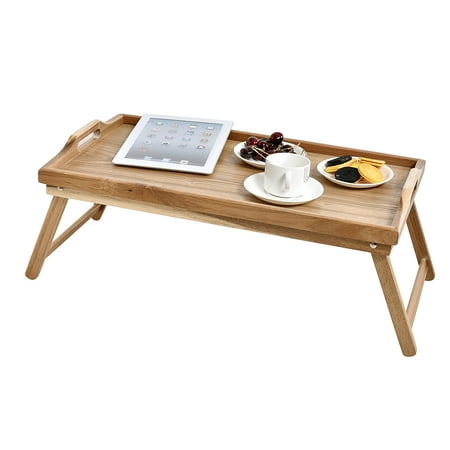 Welland Acacia Wood Food Serving Breakfast Tray With Handles And Welland Acacia Wood Food Serving Breakfast Tray With Handles And Folding Legs