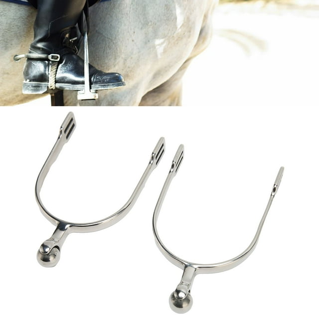 Horse Riding Spurs, Portable 2Pcs Easy To Control Roller Ball Safe Horse Spurs Stainless Steel For Horsemanship Lovers