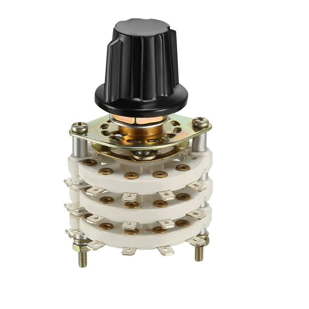 3P4T 3 Pole 4 Position 3Deck Band Channel Rotary Switch Selector with