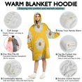thumbnail image 5 of Yellow Daisy Flower White Blooms Pattern Wearable Oversized Blanket,Wearable Blanket Hoodie for Adults,Cozy Hooded Blankets with Super Pockets,Super Warm Fuzzy Pullover for Women & Men, 5 of 6