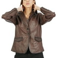 thumbnail image 5 of Boston Harbour Josie Brown Leather Jacket Women - Blazer Womens Leather Jacket, 5 of 7