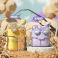 thumbnail image 4 of 25oz Kawaii Water Bottles with Two Ways to Drink, Two Different Drinks in One Cup, Cute Creative Outdoor Drinking Cup for Camping Hiking Backpacking Travel Office (yellow), 4 of 8
