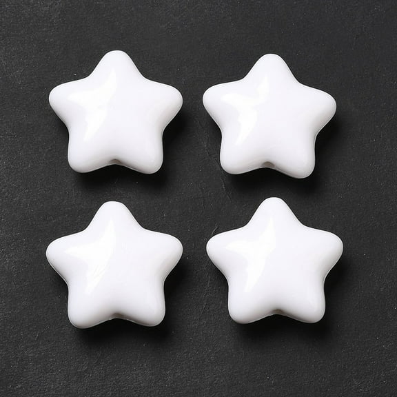 500gs Opaque Acrylic Beads Star White 19x20x8mm Hole: 2mm about 288pcs/500g
