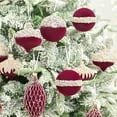 thumbnail image 4 of Clearance!Velvet Christmas Ornaments Balls Set 10PCS 8CM Special Shaped Flocking Baubles Burgundy Dark Green Pendant Decorations Shatterproof Christmas Ornaments Set for Xmas Tree Holiday Wedding Part, 4 of 8