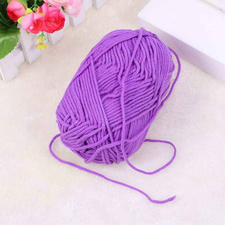 Light Purple Worsted Cotton Yarn 200g/4 skeins Crochet Hand Knitting Yarn  Cotton Knitting Crochet Yarn Durable Soft Yarns DIY Winter Sweater Scarf