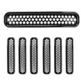 thumbnail image 4 of 7 piezas de insertos de rejilla frontal de malla con clip, color negro, compatibles con Jeep Wrangler, 4 of 11