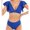 00 # Blue, variant on REORIAFEE High Waisted Swimsuits for Women Tropical Bikini High Waist Ruffle Split Bikini Set Black L