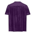 thumbnail image 6 of Savings Women's V Neck Button Up Shirts Short Sleeve Solid Trendy Casual Dressy Blouses Purple,2XL, 6 of 6
