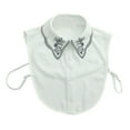 thumbnail image 1 of WZXFASHION Chiffon Color Blocked Embroidered False Collar Clothing Shoes & Accessories White One Size, 1 of 9