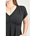 thumbnail image 4 of Blusa manga con detalle Roman Fashion /Tallas Extras, 12351 (Negro) negro 42, 4 of 6