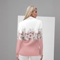 thumbnail image 5 of Cute Sweatshirts For Women Mock Neck Long Sleeve Basic Cute Fall Shirts Dressy Casual Lightweight Work Blouse Undershirt Daily Casual Top Light pink 2XL, 5 of 5