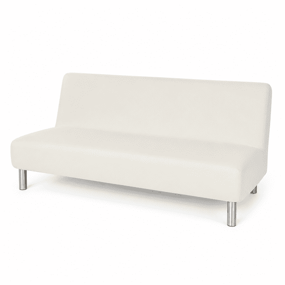 FURMORA Stretch Futon Cover Armless Sofa Slipcover Futon Covers Full Size Foldable Sofa Bed Covers with Elastic Band,Machine Washable (Beige)