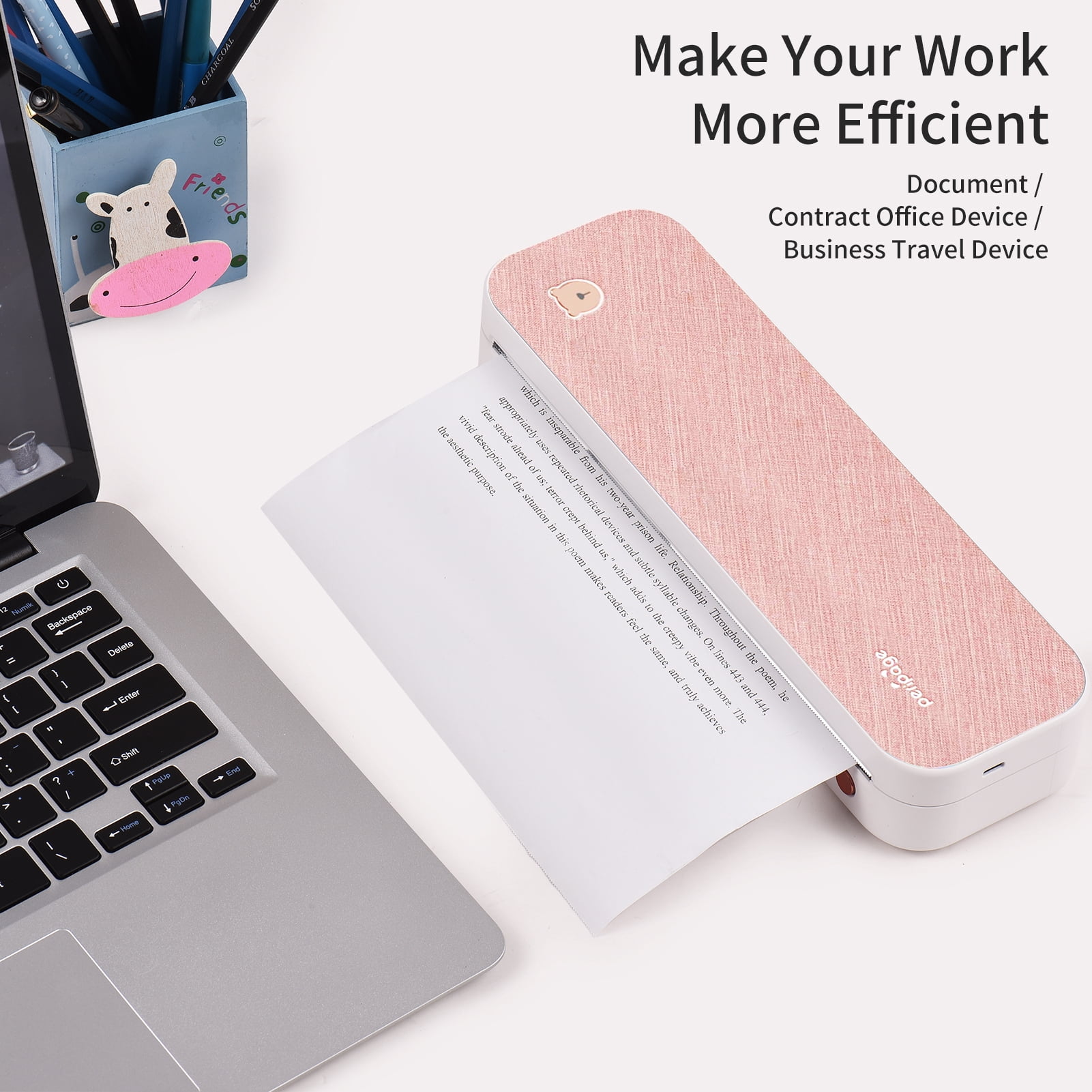 Photo A4 Paper Printer Direct Thermal Transfer Wireless Printer Mobile 216mm Mini Mobile Photo Printer USB BT Connection With 1 Roll Thermal Paper