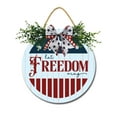 thumbnail image 1 of Eveokoki Let Freedom Ring Front Door Sign Funny Wreaths Hanging Wooden Plaque Decoration Round Rustic Wood Farmhouse Porch Decor for Home Front Door Decor, 11 x 11 Inch, 1 of 5