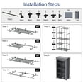 thumbnail image 4 of HODYANN Portable Wardrobe Closet with 6 Shelves & 2 Hanging Rods, Gray, 34.6 x 17.7 x 66.1 in, 4 of 7