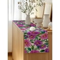 thumbnail image 5 of Table Runner 108 Inches Long for Kitchen Dining, Purple Flowers Dresser Scarf Farmhouse, Dining Table Decorations for Wedding/Parties, Spring Watercolor Floral Leaves Botanical Beige 13 x 108 In, 5 of 8