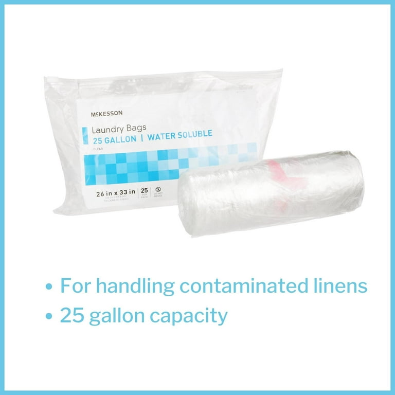 McKesson Dissolvable Laundry Bags, Hot Water Soluble for 