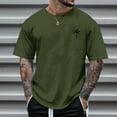 thumbnail image 2 of PEASKJP Casual Tops for Men Men's Letter Graphic Print Short Sleeve T Shirt Summer Tee Top (Green,XXL), 2 of 3