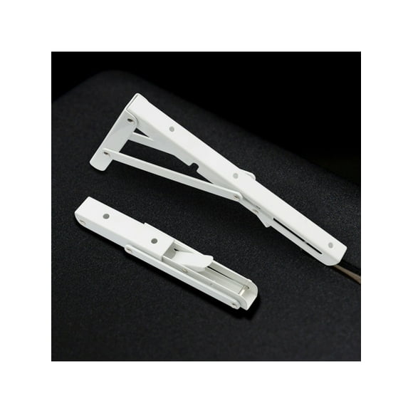 Triangle Bracket 12 inch Triangular Steel Bracket Foldable Wall Mounted Support Durable Bearing Shelf Bracket (White)