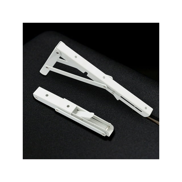 Triangle Bracket 12 inch Triangular Steel Bracket Foldable Wall Mounted Support Durable Bearing Shelf Bracket (White)