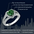thumbnail image 2 of Gem Stone King 1.51 Cttw Green Nano Emerald and White Moissanite Ring for Women | 925 Sterling Silver | Gemstone May Birthstone | Heart Shape 8MM | Available in Size 5,6,7,8,9, 2 of 5