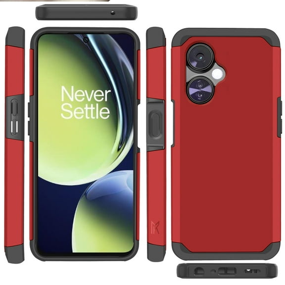 For OnePlus Nord N30 5G Slim Corner Protection Shock Absorption Hybrid Dual Layer Hard PC   TPU Rubber Armor Cover ,Xpm Phone Case [ Red ]