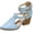 Sky Blue, variant on Purple Women‘S Sandals High Heels Pointed Toe Ankle Strap Buckle Detail Peep Toe Summer Fashion Casual Outdoor Strappy Footwear Pu Upper Block Heel Size 38 Foot Length 9.45 Inches