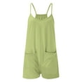 thumbnail image 5 of Loose Fit Solid Color Overalls,Women Overall Shorts Summer Rompers Baggy Overalls Short with Pockets, 5 of 5