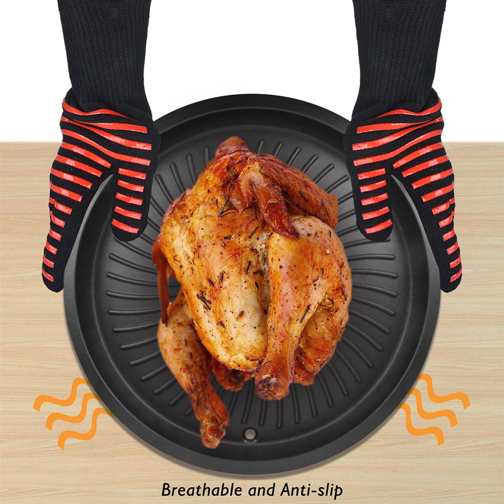 BBQ Gloves, Extreme Heat Resistant Grill Anti-Slip Aramid Fiber - image 2 of 7