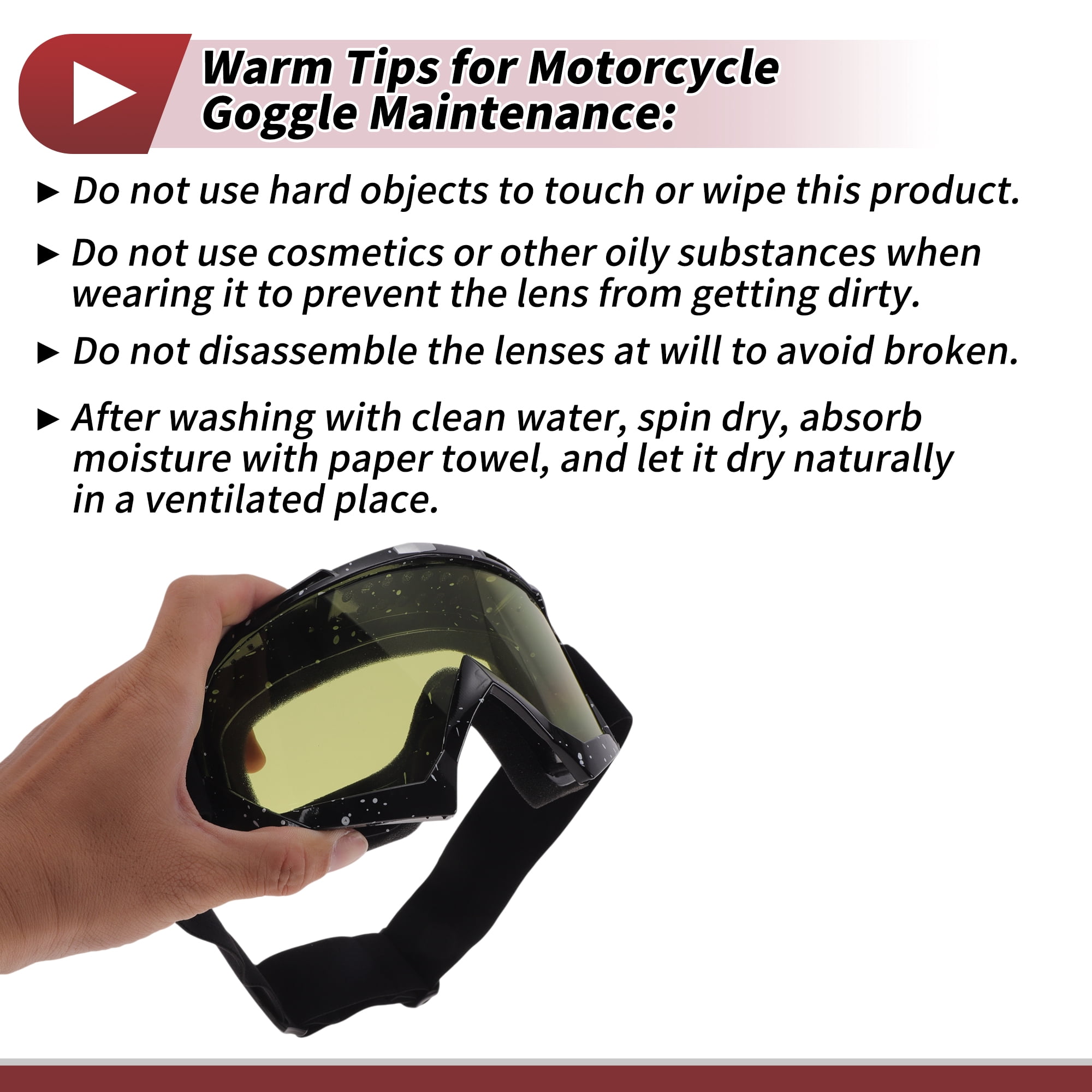 Unique Bargains Motorcycle Riding Goggles PC Cycling Sunglasses Yellow Lens Black White Frame
