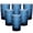 Blue, variant on 13 Oz Blue Textured Flower Design Drink Tumblers, Set of 6