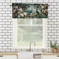 thumbnail image 3 of Peacock Curtains Valances for Home Decor Teal Green Colorful Feather Blue Flower Plant Scenery Thermal Insulated Room Darkening Curtain for Dinning Room 54 by 18 in, 1 Panel, 3 of 6