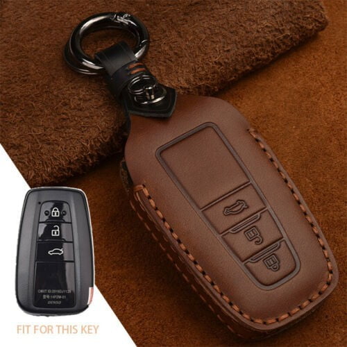 Leather Key fob Holder Case Chain Cover KEY RING FIT For 2017 TOYOTA CHR TO12-16 